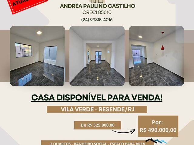 #215 - Casa para Venda em Resende - RJ - 1